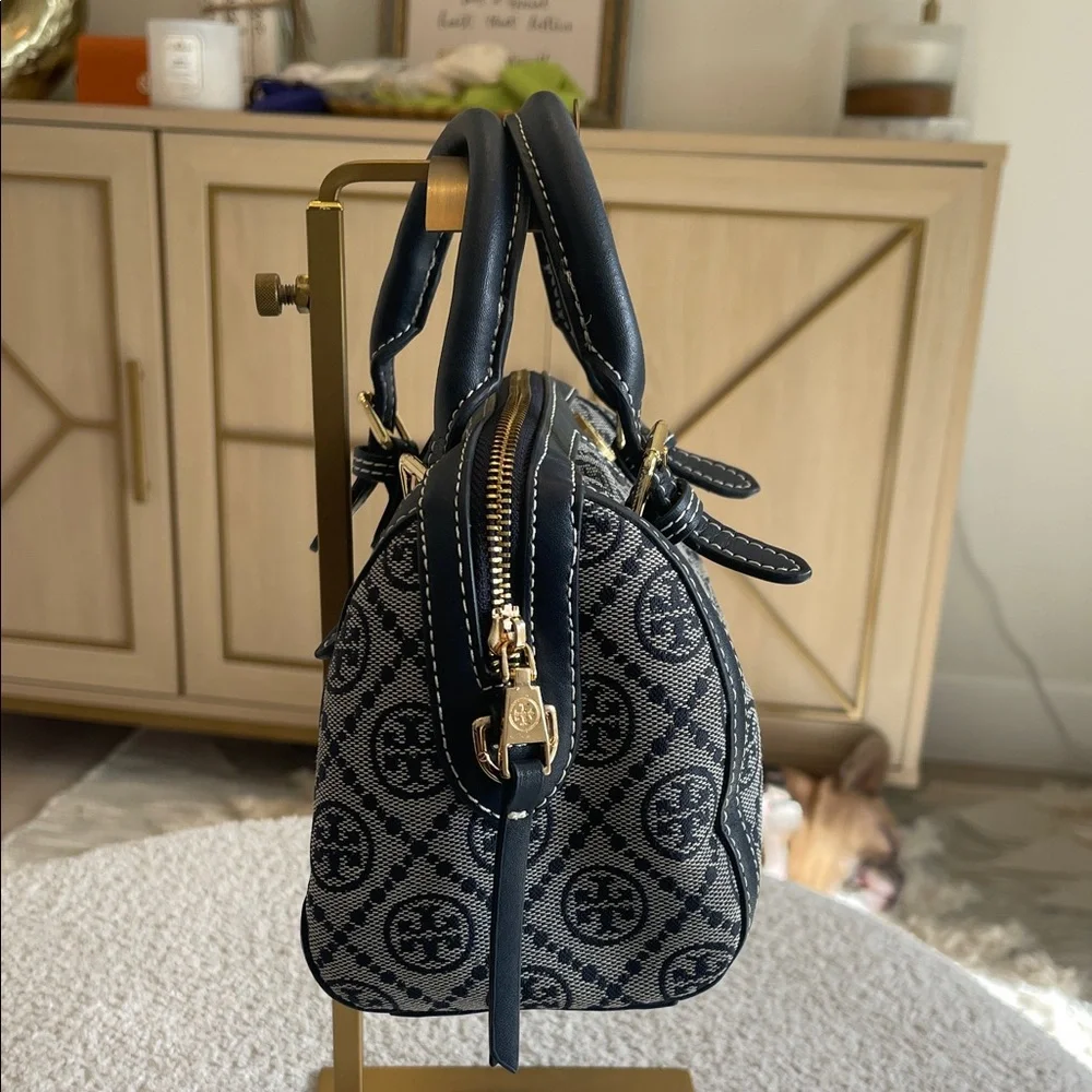 Tory Burch Dark Blue T-Monogram Satchel - Picture 2 of 7